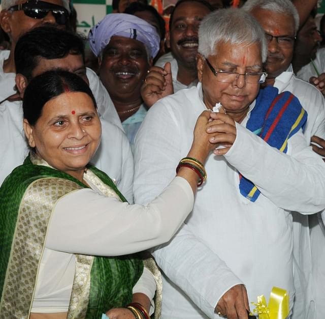Rabri Devi and Lalu Prasad Yadav (AP Dube/Hindustan Times via Getty Images)