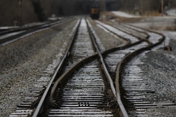A railway switch (Luke Sharrett/Getty Images)