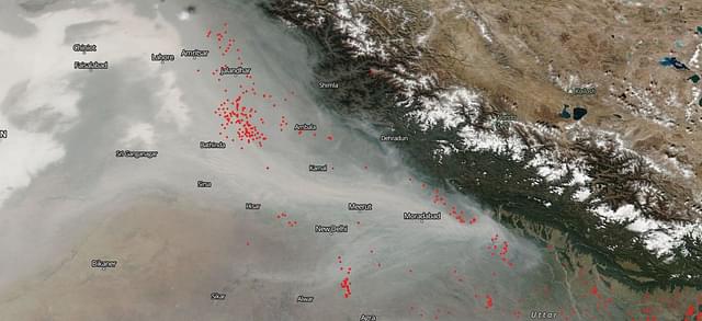 Fires around Delhi (NASA Earth Observing System Data and Information System (EOSDIS)