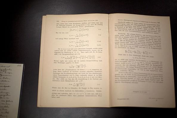 The original 100-year-old documents of Albert Einstein’s prediction of the existence of gravitational waves are put on display at the Albert Einstein Archives of the Hebrew University in Jerusalem, Israel. (Lior Mizrahi/Getty Images)