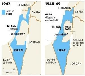 Israel, before and after the War of Independence