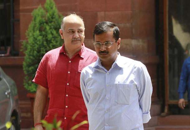Arvind Kejriwal and Manish Sisodia (Sanjeev Verma/Hindustan Times via Getty Images)