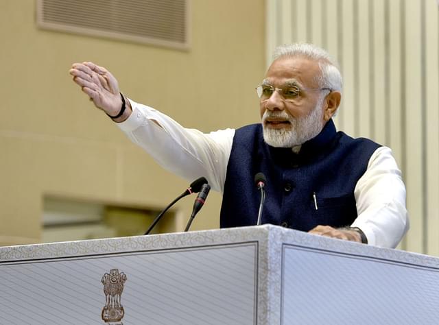 Prime Minister Narendra Modi addressing a conference on National Law Day 2017 at Vigyan Bhawan in New Delhi. (Sushil Kumar/Hindustan Times via Getty Images)&nbsp;