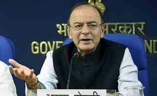 Finance Minister Arun Jaitley speaks at a press briefing in New Delhi. (GettyImages)
