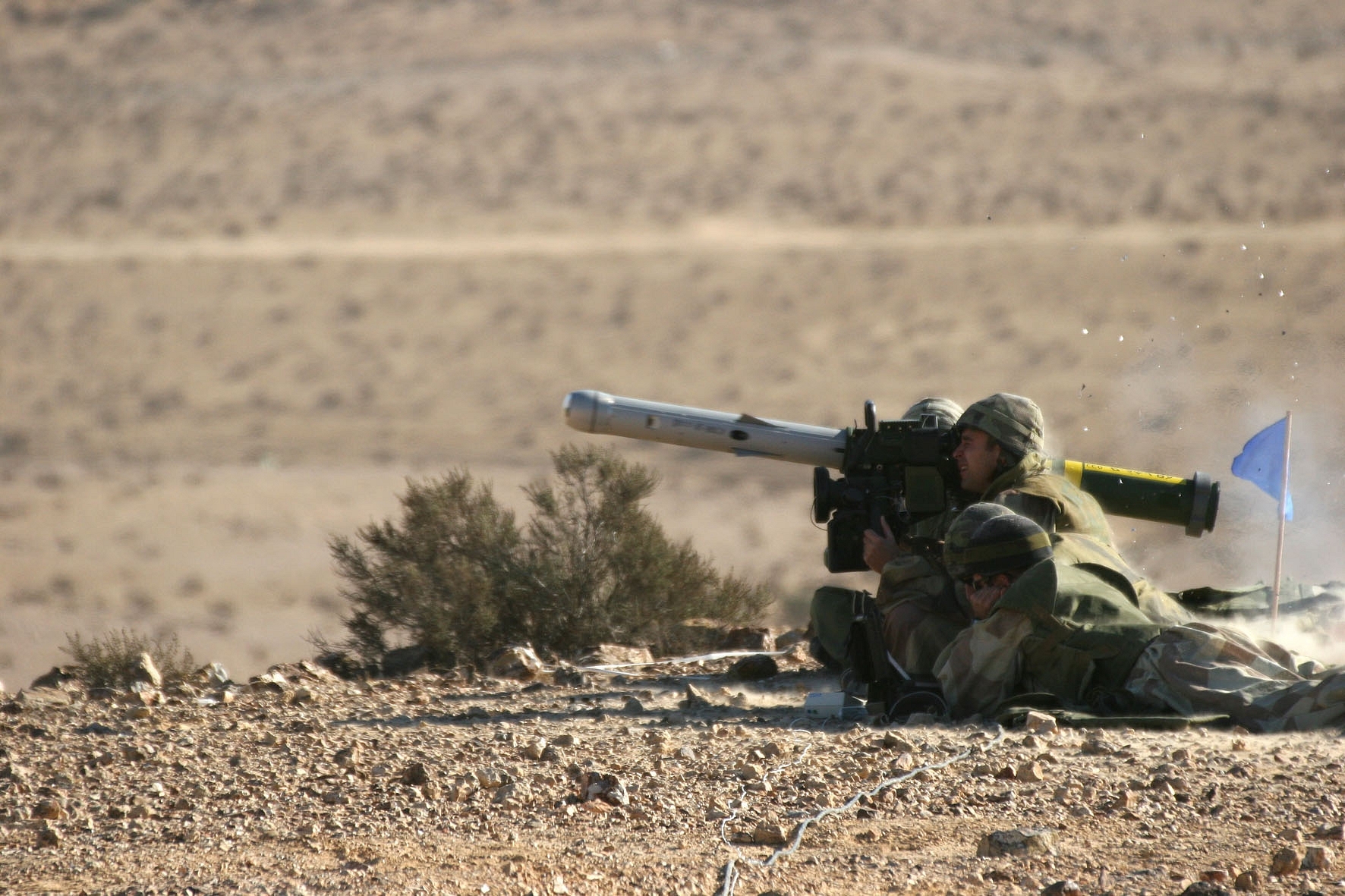 Israeli soldiers launch a Spike anti-tank guided missile during a training exercise. (Rafael Advanced Defense Systems)
