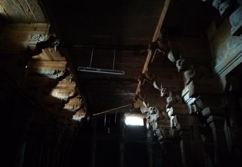 The darkened corridors: the need for non-intrusive innovative illumination is a must for all the major ancient temples in Tamil Nadu. 