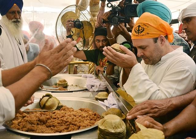Congress Vice President Rahul Gandhi at the Golden Temple, on June 10, 2017 in Amritsar (Sameer Sehgal/Hindustan Times via Getty Images)