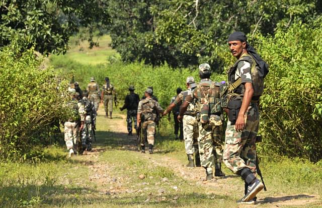 A CRPF unit during in Chhattisgarh. (Samir Jana/Hindustan Times via Getty Images)
