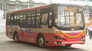  An electric bus operated by BEST in Mumbai (Goldstone buses)