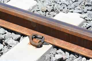 The pandrol clip that fastens rails to wooden sleepers. (Wikimedia Commons)