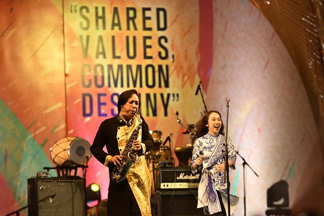Vietnam artists perform at first ever ASEAN-India Music Festival 2017, organised by Ministry of External Affairs, Government of India in collaboration with Ministry of Culture, at Purana Qila, on 7 October 2017 in New Delhi. The festival is being organised to celebrate the 25th year anniversary of ASEAN-India Dialogue Relations. (Arun Sharma/Hindustan Times via GettyImages)
