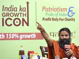 Yoga Guru Baba Ramdev speaks at a press conference in New Delhi. (Arvind Yadav/Hindustan Times via Getty Images)&nbsp;
