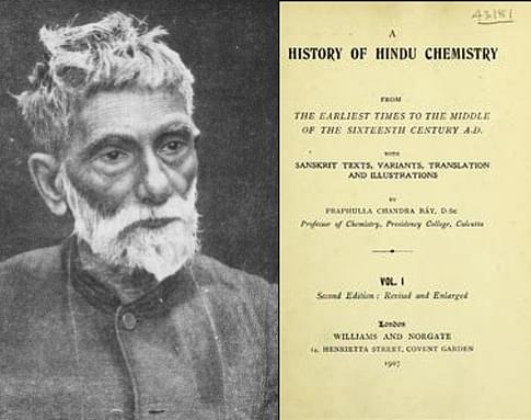 <p>Acharya P C Ray and his book on Hindu Chemistry</p>