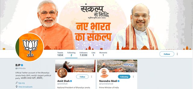 BJP on Twitter follows only two persons