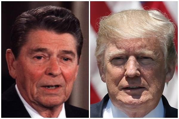 Former US president Ronald Reagan (White House/Getty Images)/US President Donald Trump (Mark Wilson/Getty Images)