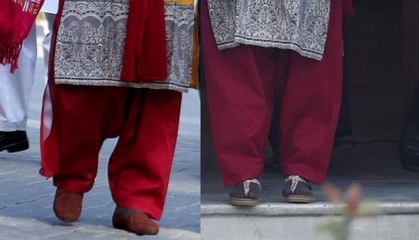Chetankul Jadhav’s shoes (left) and footwear provided by Pakistan (right).