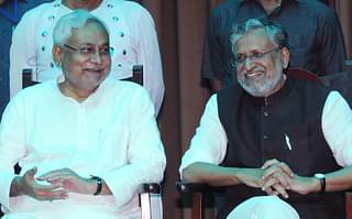 Bihar Chief Minister Nitish Kumar and Deputy Chief Minister  Sushil Modi. (AP Dube/Hindustan Times via Getty Images)