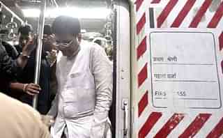 Union Railway Minister Piyush Goyal visits Elphistone Road Station and Curry Road Station to inspect the work of Railway Bridges in Mumbai, India. (Anshuman Poyrekar/Hindustan Times via GettyImages)