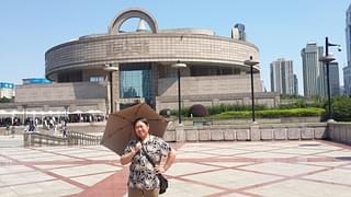 I took Sheng <i>ayi</i> to visit the Shanghai Museum, 2017.