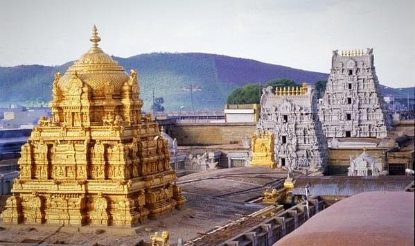 Tirupati Tirumala temple. (@naidusudhakar via Twitter)