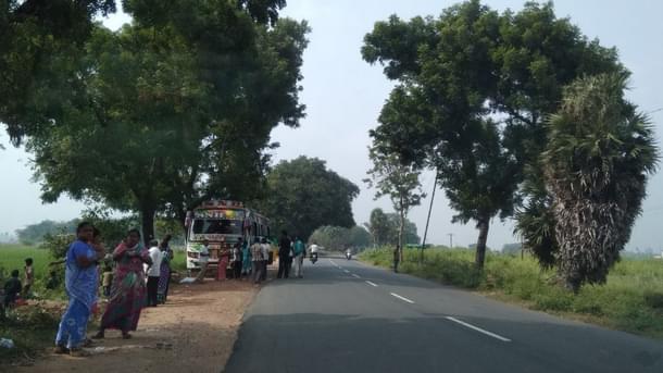 If you are a pilgrim and cannot afford a hotel to stay, then you end up eating on the sides of the highway. What a fall from the <i>chatram</i> days!