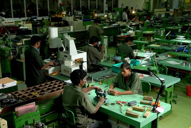 Workers inside the Titan Watch Factory in Hosur (Hemant Mishra/Mint via Getty Images)