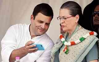 Congress President Sonia Gandhi with party vice-president Rahul Gandhi (PTI)<br>