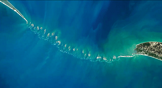 NASA Satellite image of the Ram Setu. (Screengrab from the video)&nbsp;