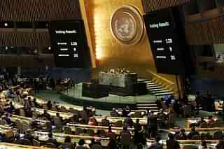 <p>The voting results are displayed on the floor of the United Nations General Assembly in which the US declaration of Jerusalem as Israel’s capital was declared ‘null and void’. (Spencer Platt/Getty Images)</p>