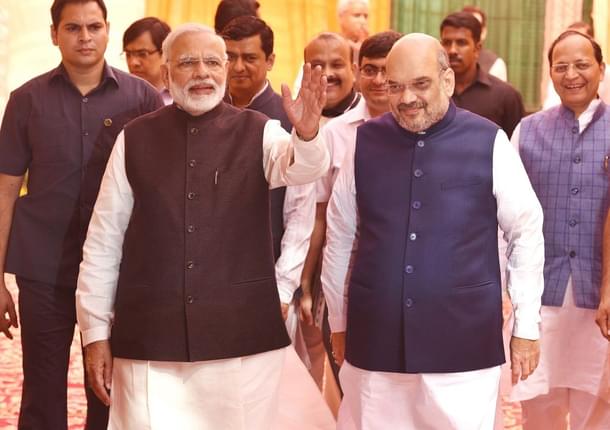 Prime Minister Narendra Modi and BJP president Amit Shah. (Raj K Raj/Hindustan Times via Getty Images) 
