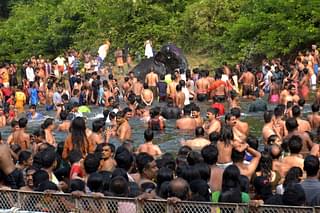 Yashaswini during the annual ceremonial bath as part of the temple’s annual festival (Ram Kumar)