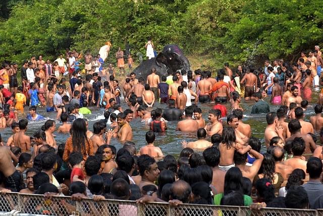 Yashaswini during the annual ceremonial bath as part of the temple’s annual festival (Ram Kumar)