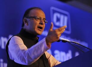 Finance Minister Arun Jaitley addressing a conference in New Delhi.  (Vipin Kumar/Hindustan Times via GettyImages)