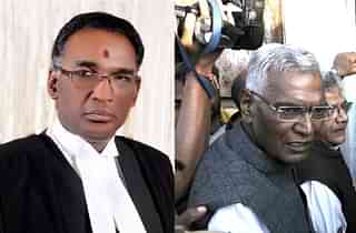 Justice Jasti Chelameswar (left) and CPI leader D Raja (right).