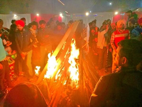 Celebratory Lohri bonfire
