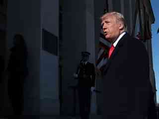 US President Donald Trump walks into the Pentagon in Arlington, Virginia. (Mark Wilson/Getty Images)