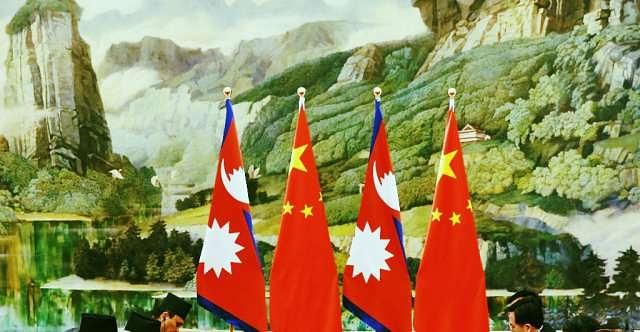 Nepal and China flags (Lintao Zhang/Pool/GettyImages) 