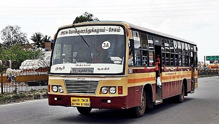 A TNSTC Salem bus in Hosur (Prchandran.82/Wikimedia Commons)