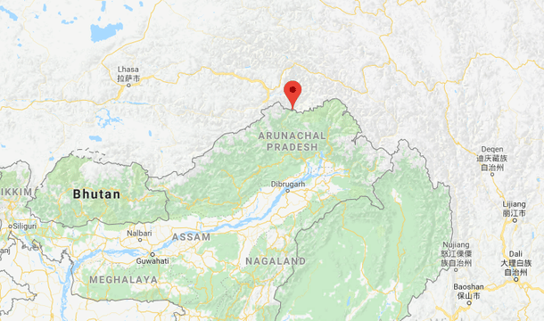 Bishing in Arunachal Pradesh’s Upper Siang district. (Google Maps)