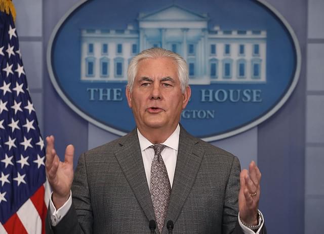 US Secretary of State Rex Tillerson speaks to the media at the White House in Washington. (Mark Wilson/GettyImages)&nbsp;