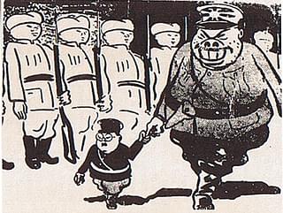 Cartoons demeaning Netaji Bose: <i>People’s War</i>, 26 September 1943; Courtesy: Arun Shourie’s  <i>The Only Fatherland</i>  (1991)