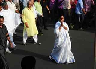 TMC chief and West Bengal Chief Minister Mamata Banerjee leads a TMC leaders procession  in Kolkata. (Indranil Bhoumik/Mint via Getty Images)