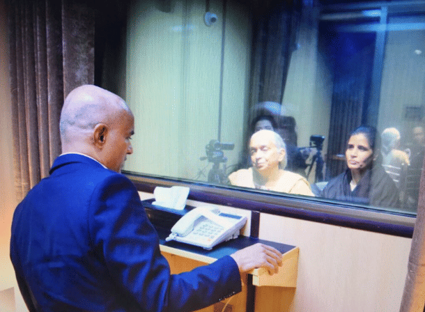 Kulbushan Jadhav meeting his family in Islamabad. (Pakistan Foreign Office/Twitter)