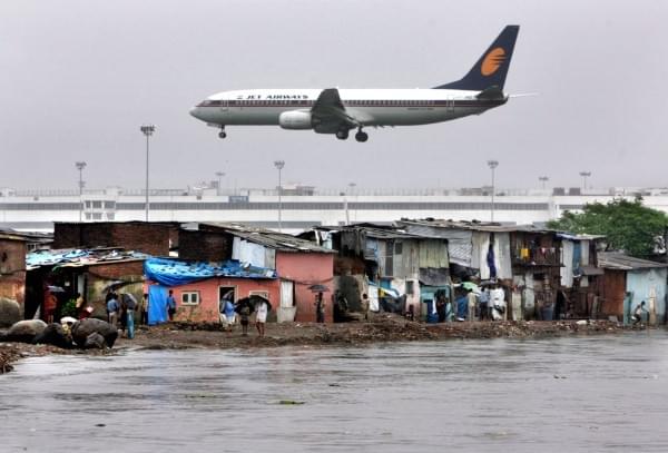Slums near airport at Kranti Nagar, Kurla. (Manoj Patil/Hindustan Times via Getty Images)