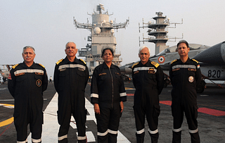 Defence Minister Nirmala Sitharaman presides over India’s display of naval might. (PIB)