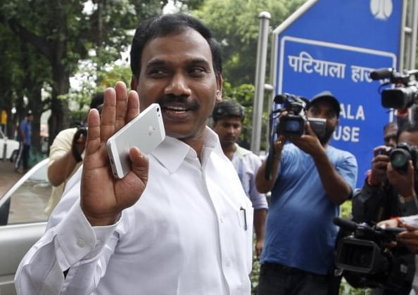 Former Union minister A Raja (Sanjeev Verma/Hindustan Times via GettyImages)