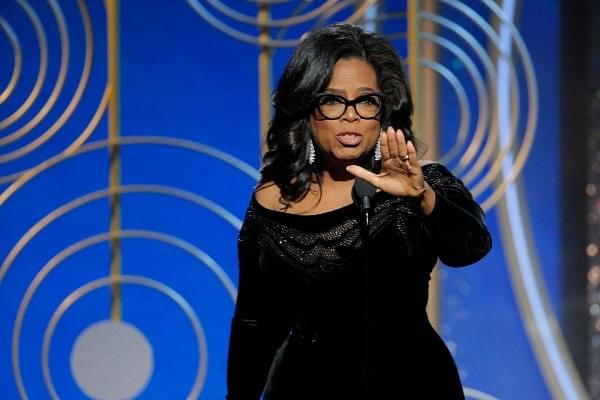 Oprah Winfrey accepts the 2018 Cecil B DeMille Award and speaks onstage during the 75th Annual Golden Globe Awards at The Beverly Hilton Hotel on 7 January 2018 in Beverly Hills, California.