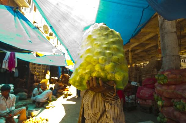 A wholesaler selling vegetables in Azadpur Vegetable in New Delhi, India. (Sneha Srivastava/Mint via Getty Images)
