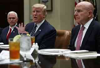  President Donald Trump with Vice President Mike Pence (L) and National Security Adviser H.R. McMaster. (Alex Wong/Getty Images)