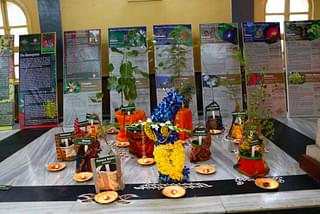 Themed posters and plants displayed at Gudiya Sambhrama 2017